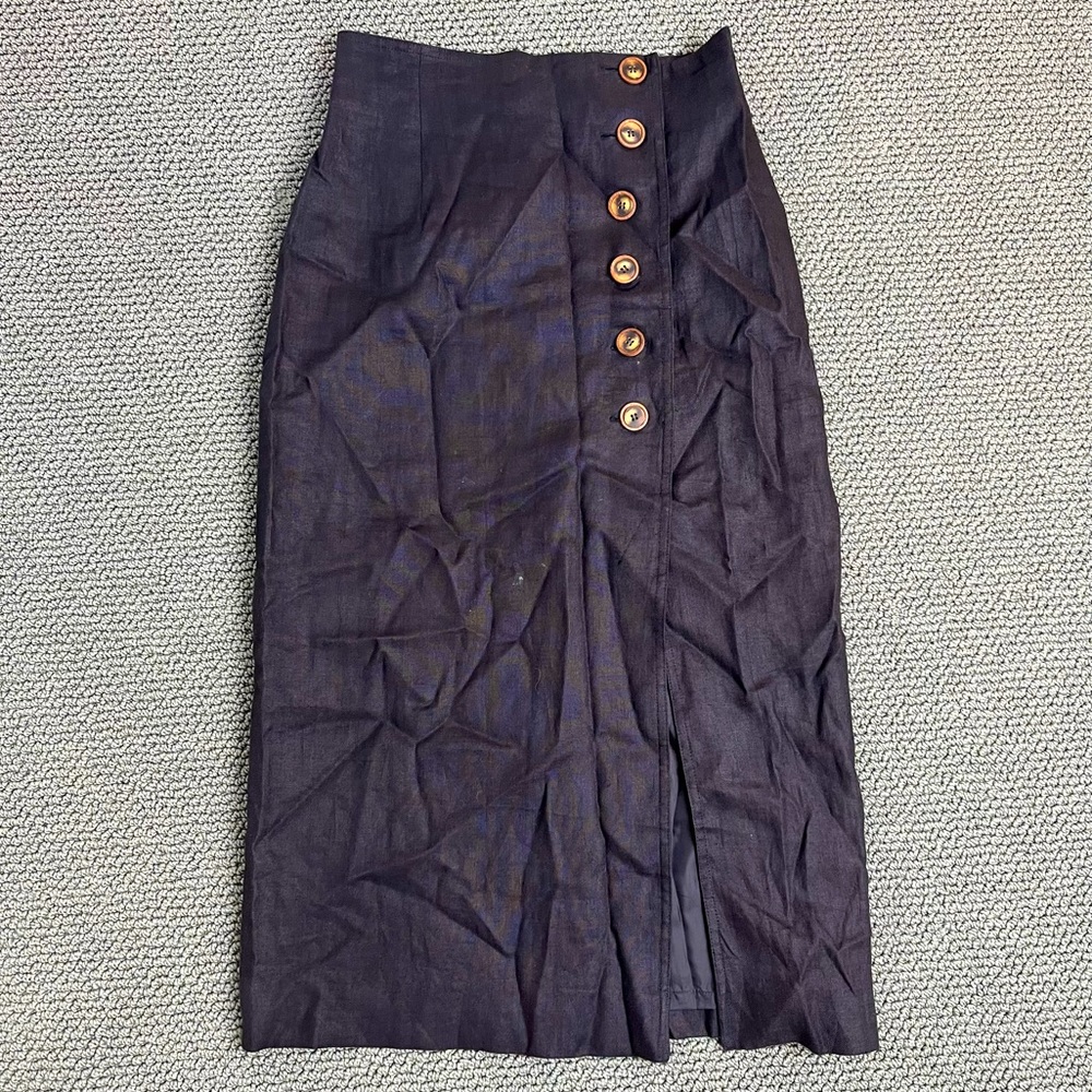 Vintage linen lined midi skirt